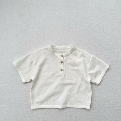 MyKids-USA® Kids Unisex Soft Comfortable Short Sleeves Thin Solid Color Top Base T-Shirt