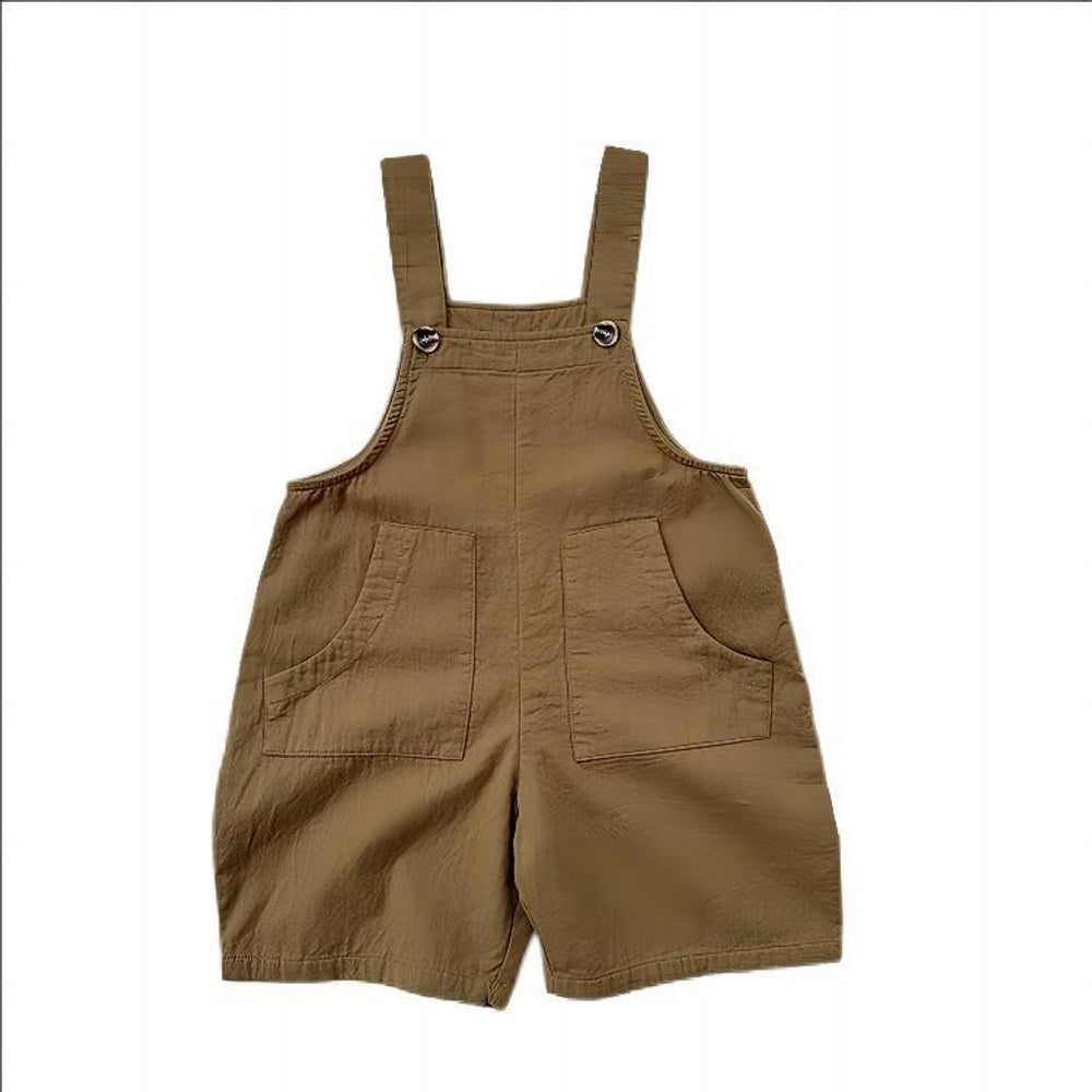 MyKids-USA® Baby Kids Unisex Solid Color Cotton Overalls