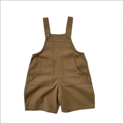MyKids-USA® Baby Kids Unisex Solid Color Cotton Overalls