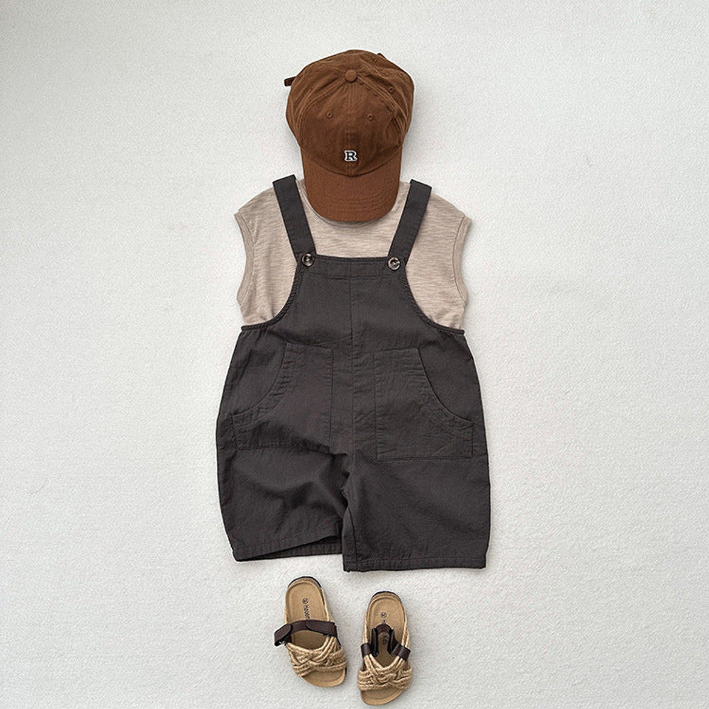 MyKids-USA® Baby Kids Unisex Solid Color Cotton Overalls