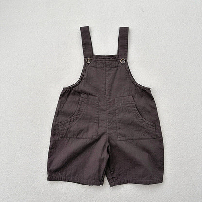 MyKids-USA® Baby Kids Unisex Solid Color Cotton Overalls