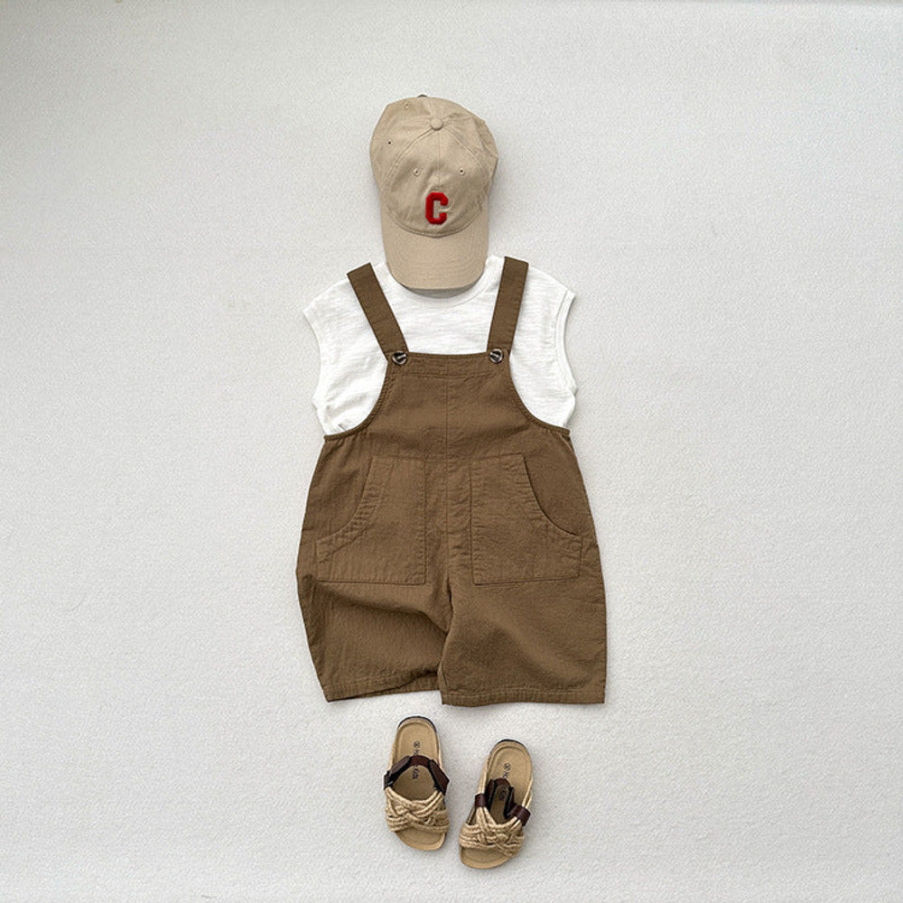 MyKids-USA® Baby Kids Unisex Solid Color Cotton Overalls