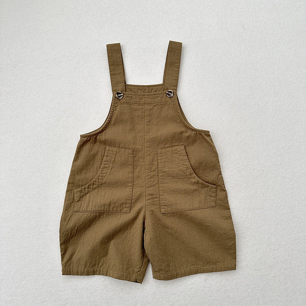 MyKids-USA® Baby Kids Unisex Solid Color Cotton Overalls