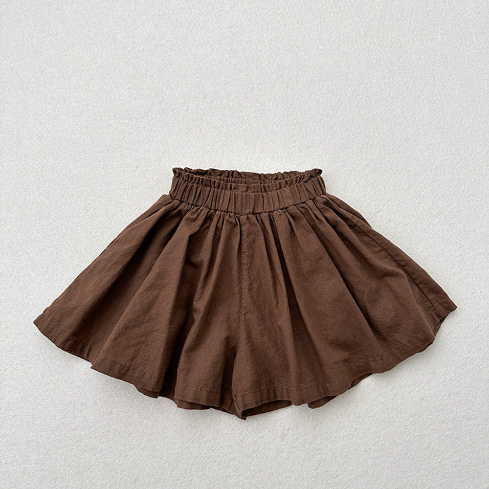 MyKids-USA® Kids Girls Ruffle Pleated Solid Color Casual Skirt