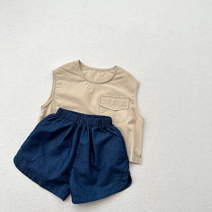 MyKids-USA® Unisex Blue Denim Shorts