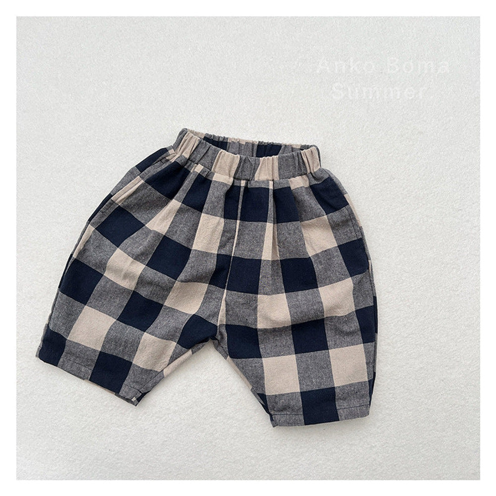 MyKids-USA® Unisex Plaid Soft Cotton Thin Pants