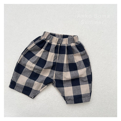 MyKids-USA® Unisex Plaid Soft Cotton Thin Pants