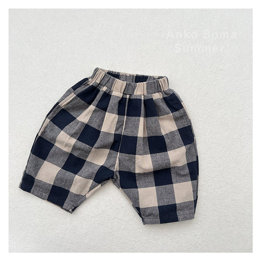 MyKids-USA® Unisex Plaid Soft Cotton Thin Pants