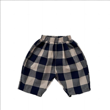 MyKids-USA® Unisex Plaid Soft Cotton Thin Pants
