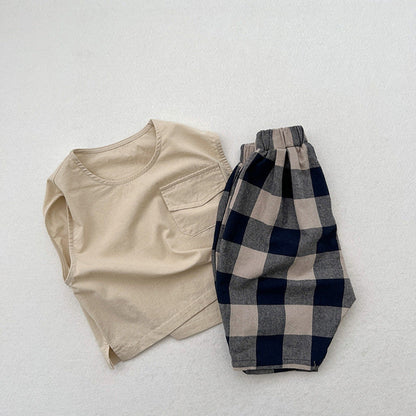 MyKids-USA® Unisex Plaid Soft Cotton Thin Pants