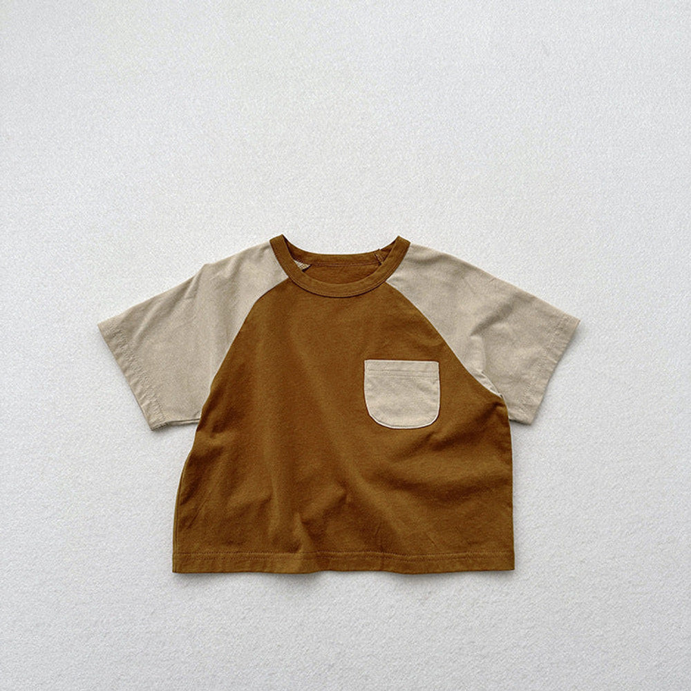 MyKids-USA® Kids Unisex Soft Comfortable Short Sleeves Color Patchwork Thin Top Base T-Shirt