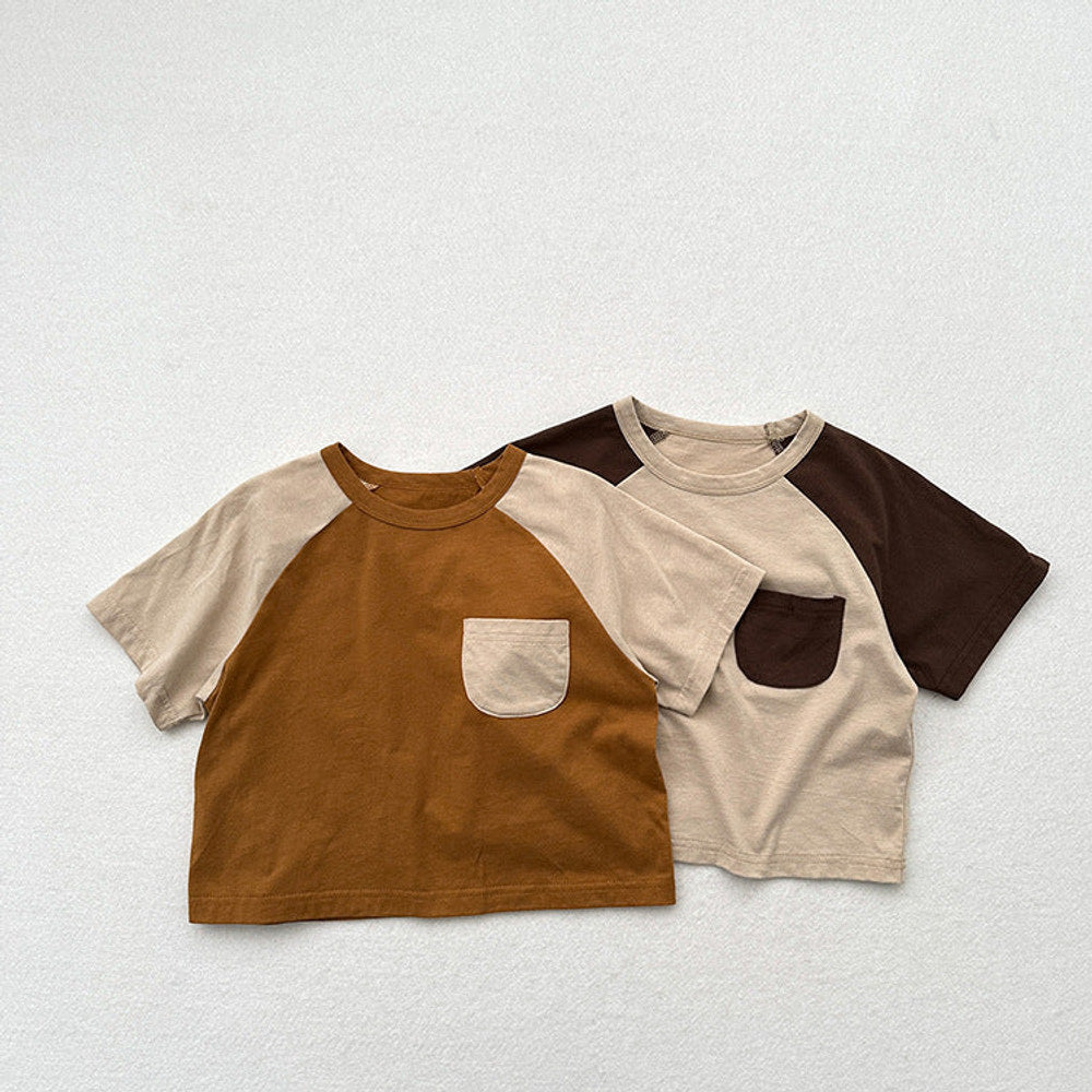 MyKids-USA® Kids Unisex Soft Comfortable Short Sleeves Color Patchwork Thin Top Base T-Shirt