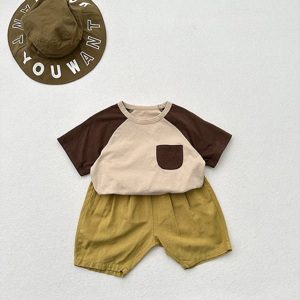 MyKids-USA® Kids Unisex Soft Comfortable Short Sleeves Color Patchwork Thin Top Base T-Shirt