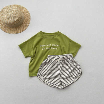 MyKids-USA® Kids Unisex Casual Thin Striped Basic Shorts