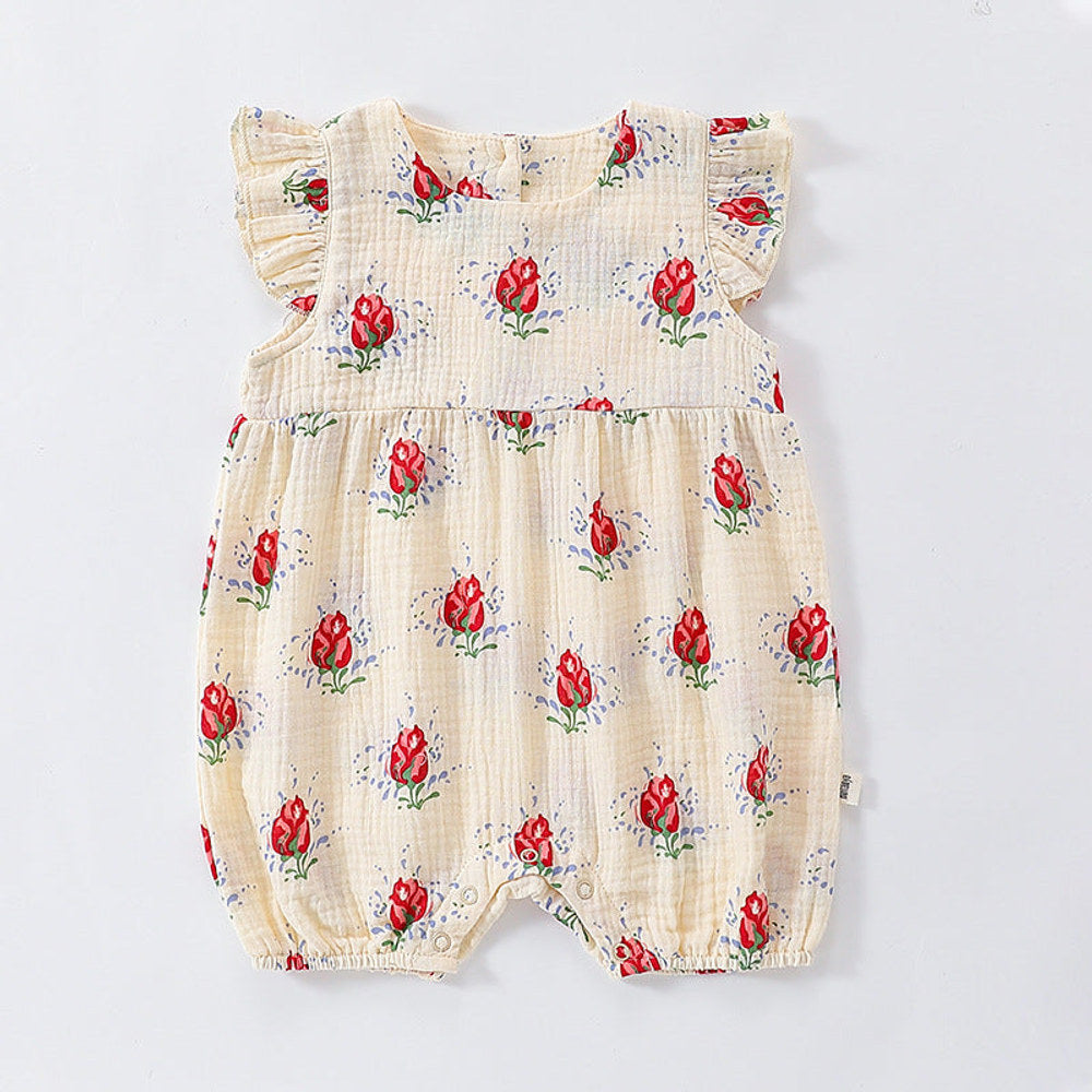 MyKids-USA® Baby Unisex Various Print Fly Sleeves Crew Neck bodysuit