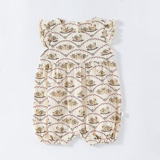 MyKids-USA® Baby Unisex Various Print Fly Sleeves Crew Neck bodysuit