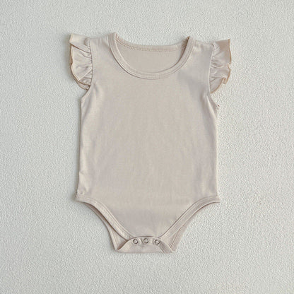 MyKids-USA® Baby Unisex Solid Color bodysuit And Romper Simple Plain Clothing Set