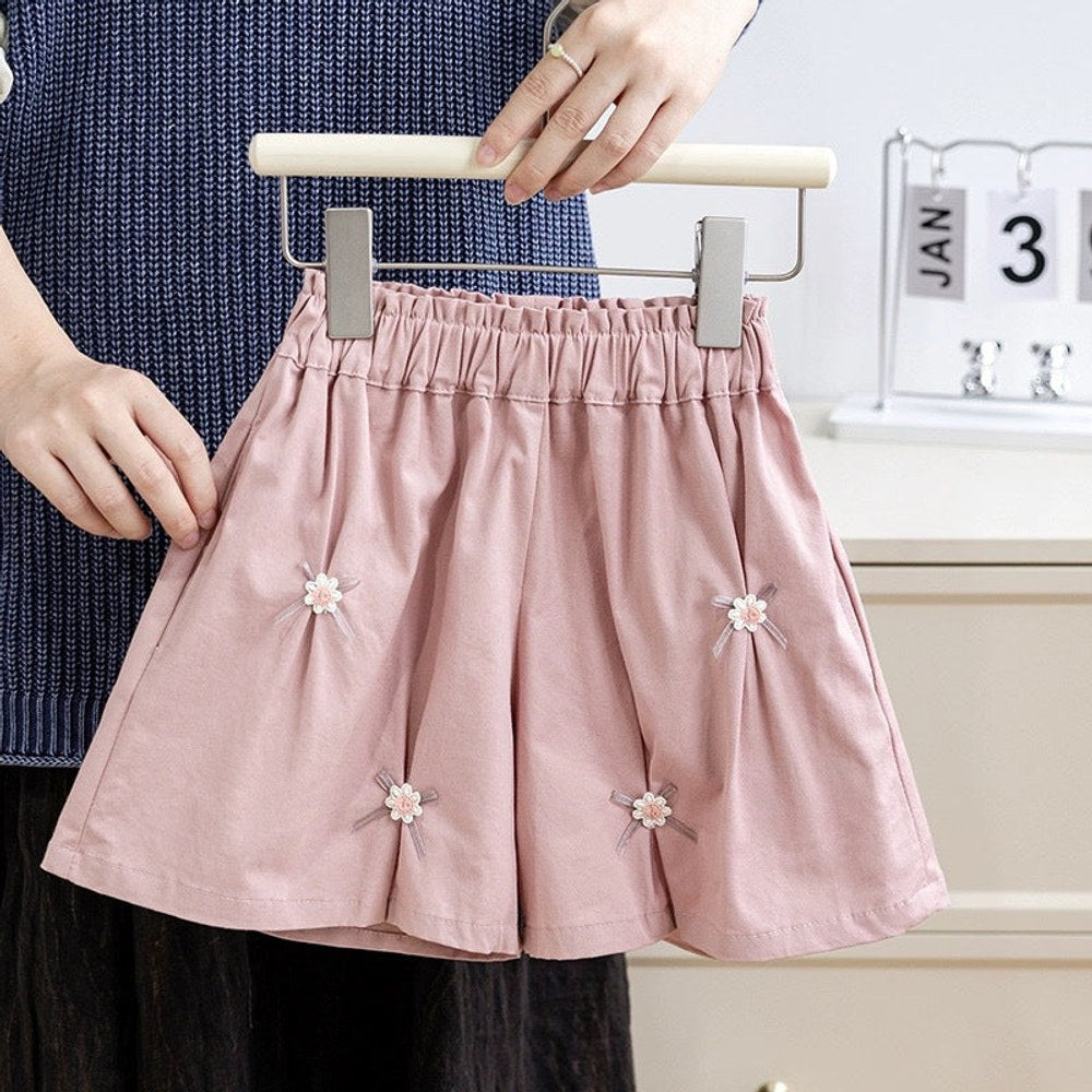 MyKids-USA® Baby Kids Girls Floral Bows Sweet Simple Pleated Skirt