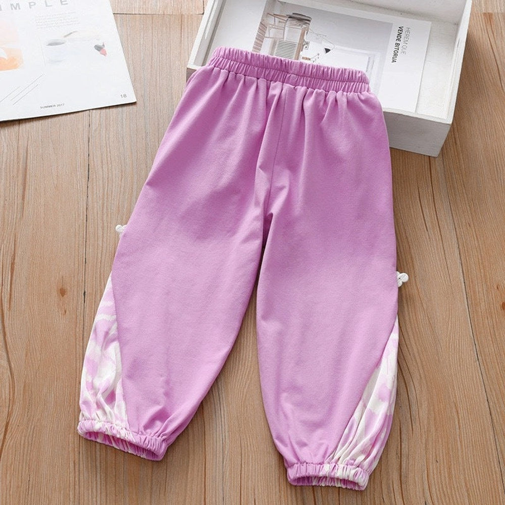 MyKids-USA® Baby Kids Girls Elastic Soft Breathable Tie Dye Sportswear Pants
