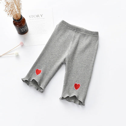 MyKids-USA® Baby Girls Elastic Thin Breathable Heart Pattern Simple Pants