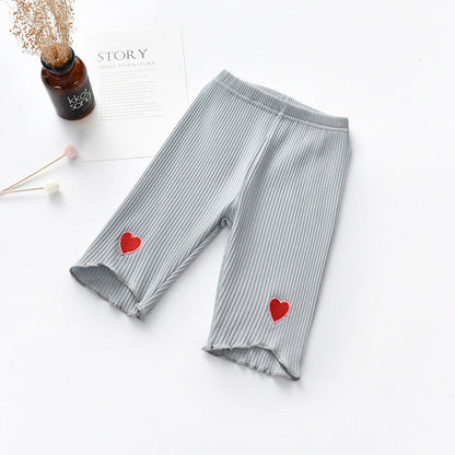 MyKids-USA® Baby Girls Elastic Thin Breathable Heart Pattern Simple Pants