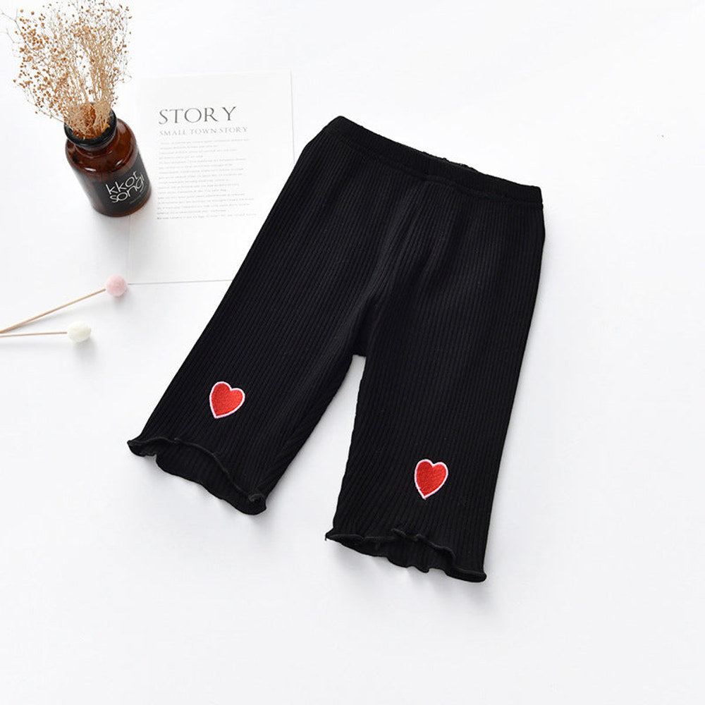 MyKids-USA® Baby Girls Elastic Thin Breathable Heart Pattern Simple Pants