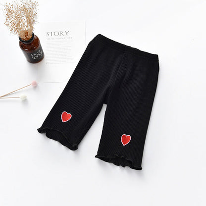 MyKids-USA® Baby Girls Elastic Thin Breathable Heart Pattern Simple Pants