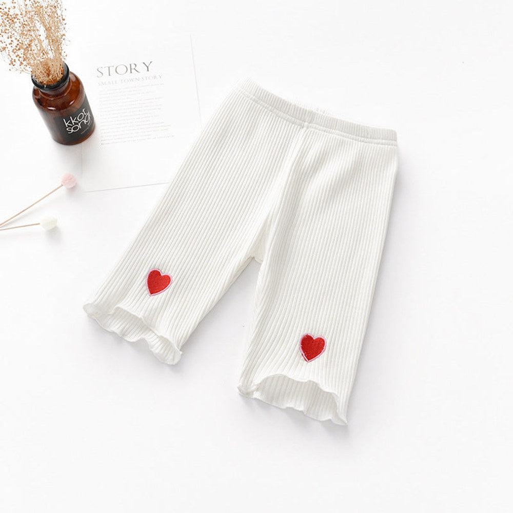MyKids-USA® Baby Girls Elastic Thin Breathable Heart Pattern Simple Pants
