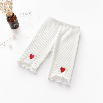 MyKids-USA® Baby Girls Elastic Thin Breathable Heart Pattern Simple Pants