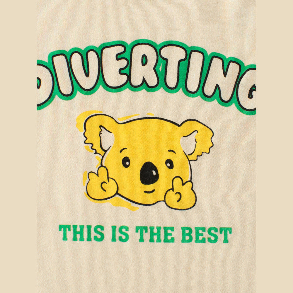 MyKids-USA® Boys Koala Cartoon Print Color Patchwork T-Shirt In European And American Style