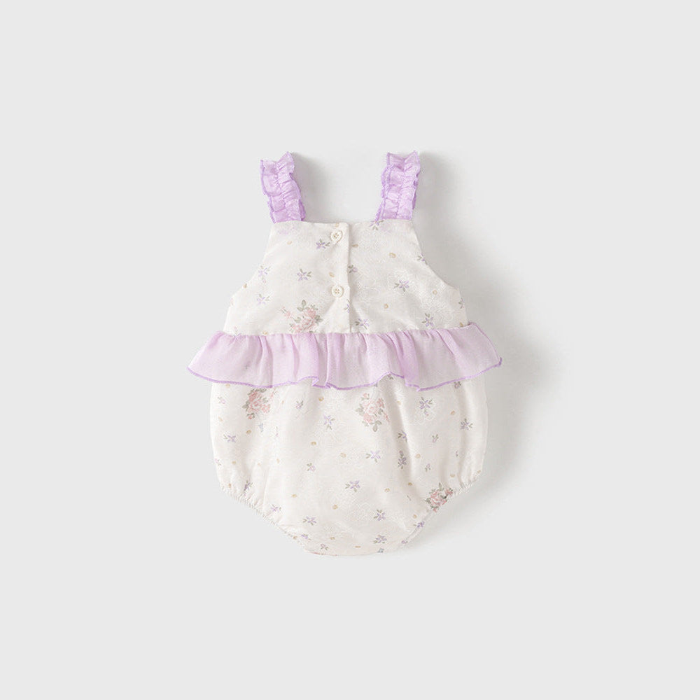 MyKids-USA® Baby Girls Light Purple Floral Pattern Sleeveless Sweet Cute bodysuit