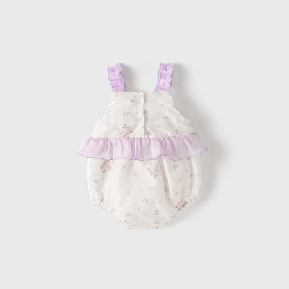 MyKids-USA® Baby Girls Light Purple Floral Pattern Sleeveless Sweet Cute bodysuit