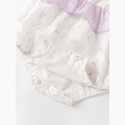 MyKids-USA® Baby Girls Light Purple Floral Pattern Sleeveless Sweet Cute bodysuit