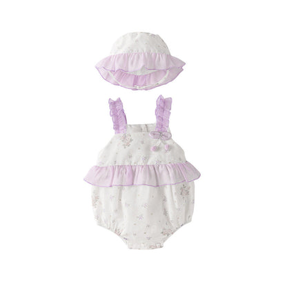 MyKids-USA® Baby Girls Light Purple Floral Pattern Sleeveless Sweet Cute bodysuit