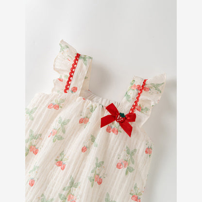 MyKids-USA® Baby Girls Light Fruits Pattern Sleeveless Sweet Cute bodysuit
