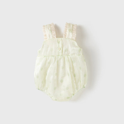 MyKids-USA® Design Baby Girls Light Polka Dots Pattern Sleeveless Sweet Beaded bodysuit