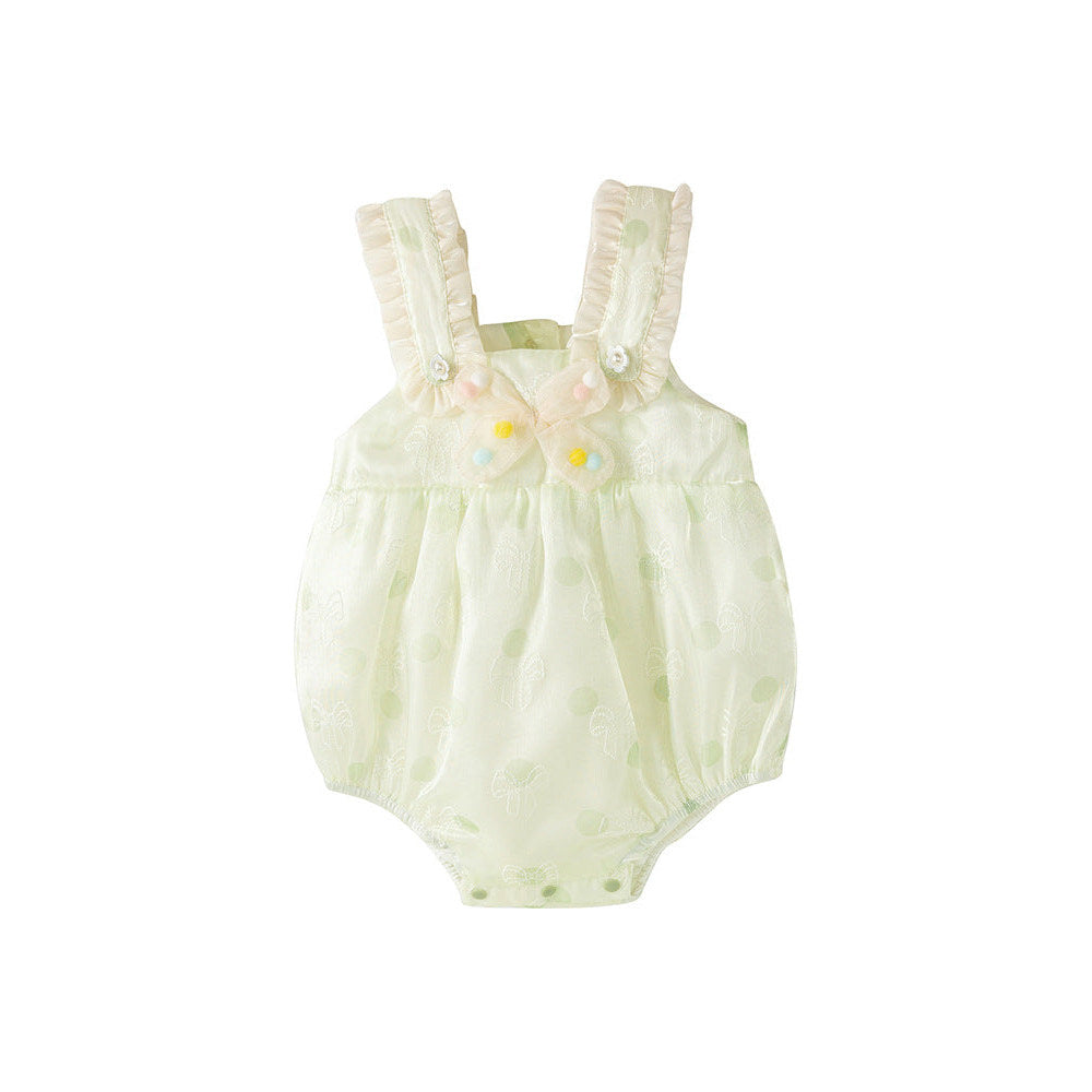 MyKids-USA® Design Baby Girls Light Polka Dots Pattern Sleeveless Sweet Beaded bodysuit