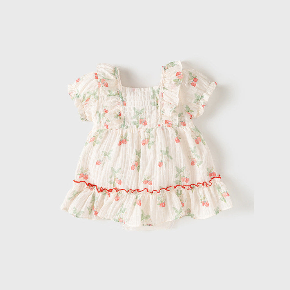 MyKids-USA® Baby Girls Light Fruits Pattern Short Sleeves Sweet Cute Dress