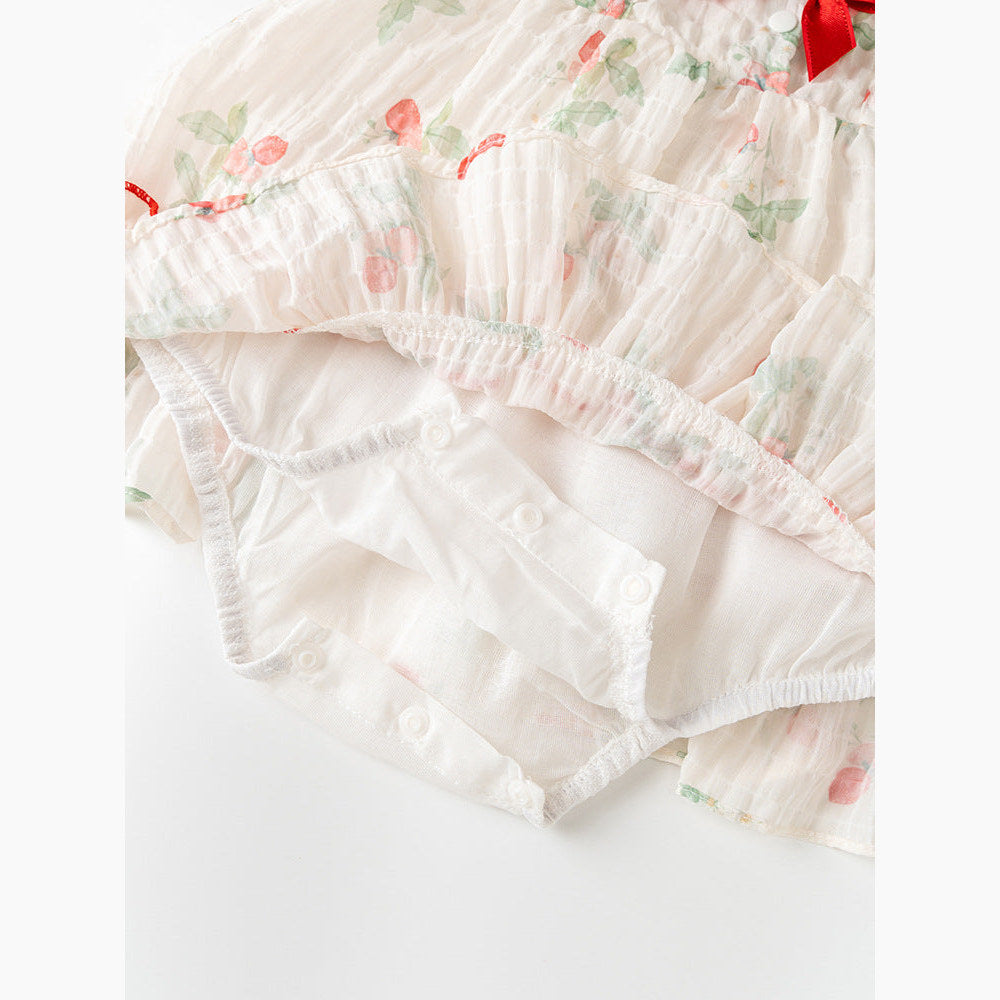 MyKids-USA® Baby Girls Light Fruits Pattern Short Sleeves Sweet Cute Dress