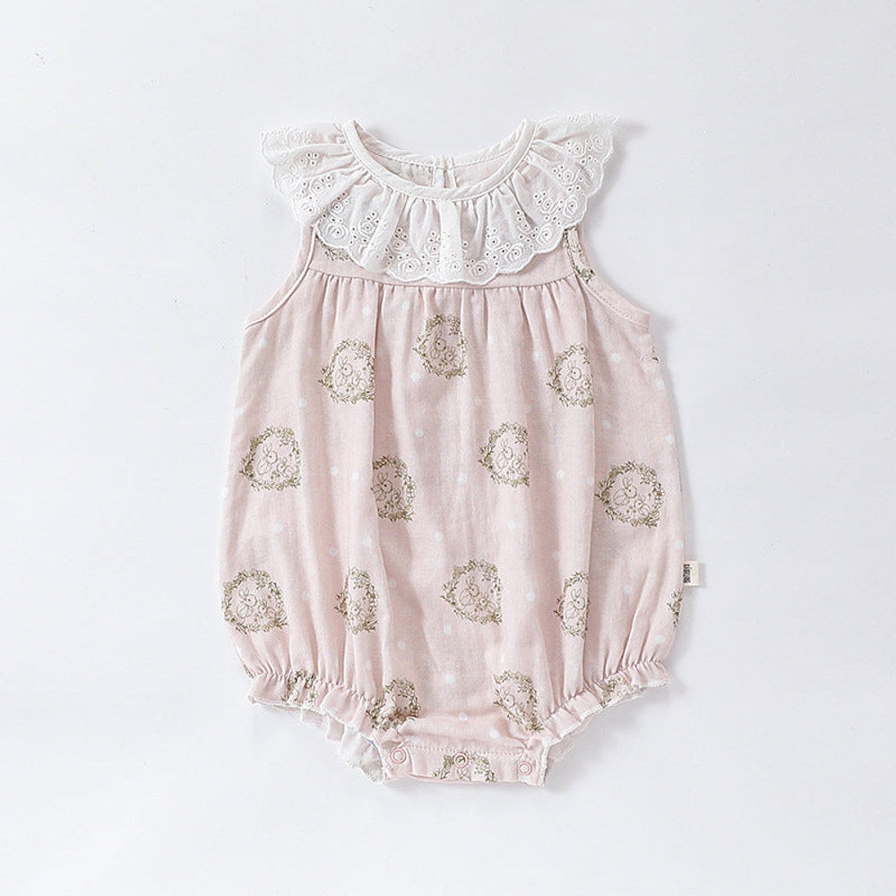 MyKids-USA® Baby Unisex Various Print Sleeveless Hollow Out Collar bodysuit