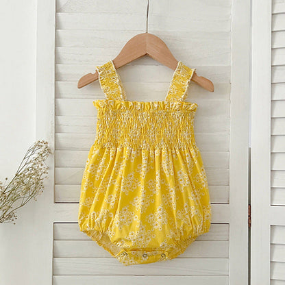 MyKids-USA® Girls Floral Pattern Sleeveless Off Shoulder Pleated Strap bodysuit And Girls’ Dress – Princess Sister Matching Set