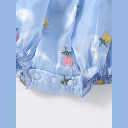 MyKids-USA® Baby Girls Floral Pattern Short Sleeves Big Bow bodysuit