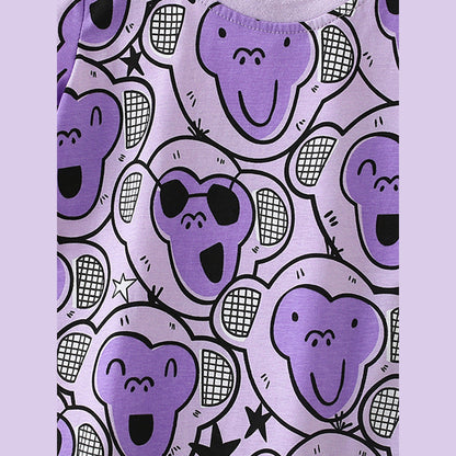 MyKids-USA® Baby Kids Girls Cartoon Monkey Pattern Short Sleeves T-Shirt And Shorts Casual Clothing Set