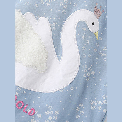 MyKids-USA® Baby Kids Girls Swan Cartoon Pattern Short Sleeves T-Shirt And Shorts Casual Clothing Set