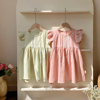MyKids-USA® Kids Girls Fly Sleeves Lace Pattern Dress