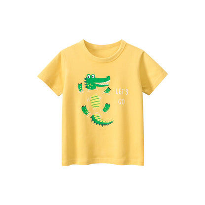 MyKids-USA® Boys’ Cartoon Alligator Print T-Shirt In European And American Style