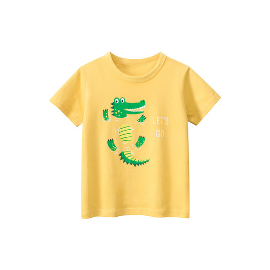 MyKids-USA® Boys’ Cartoon Alligator Print T-Shirt In European And American Style