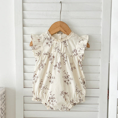 MyKids-USA® Baby Kids Girls Floral Vine Pattern Sleeveless Crew Neck bodysuit And Girls’ Dress – Princess Sister Matching Set