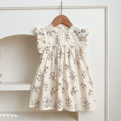 MyKids-USA® Baby Kids Girls Floral Vine Pattern Sleeveless Crew Neck bodysuit And Girls’ Dress – Princess Sister Matching Set