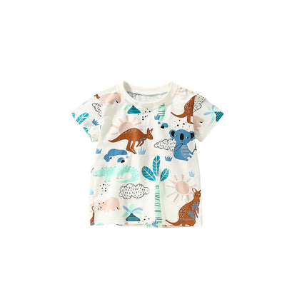 MyKids-USA® Boys’ Animals Cartoon Pattern Short Sleeves T-Shirt In European And American Style